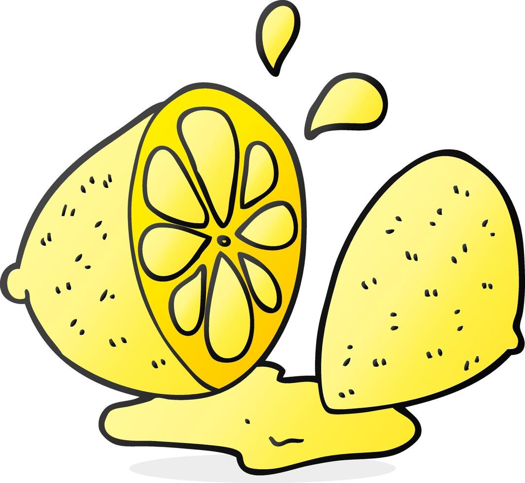 cartoon cut lemon vector