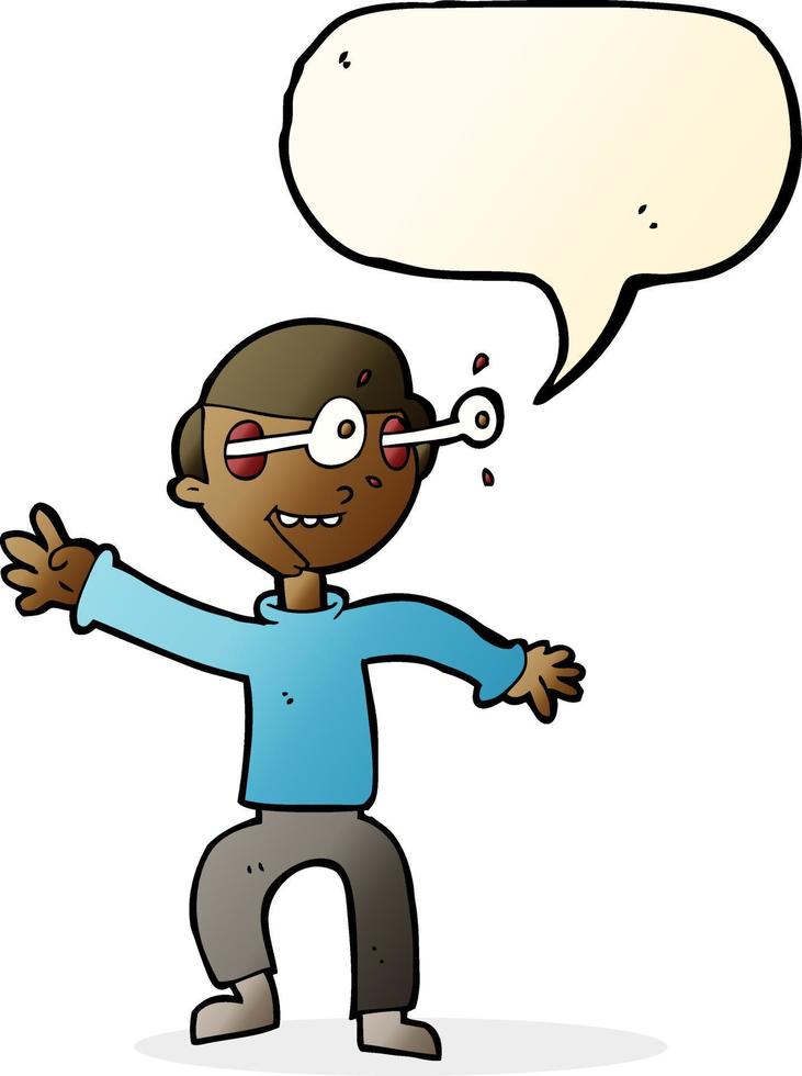 cartoon amazed boy with speech bubble vector