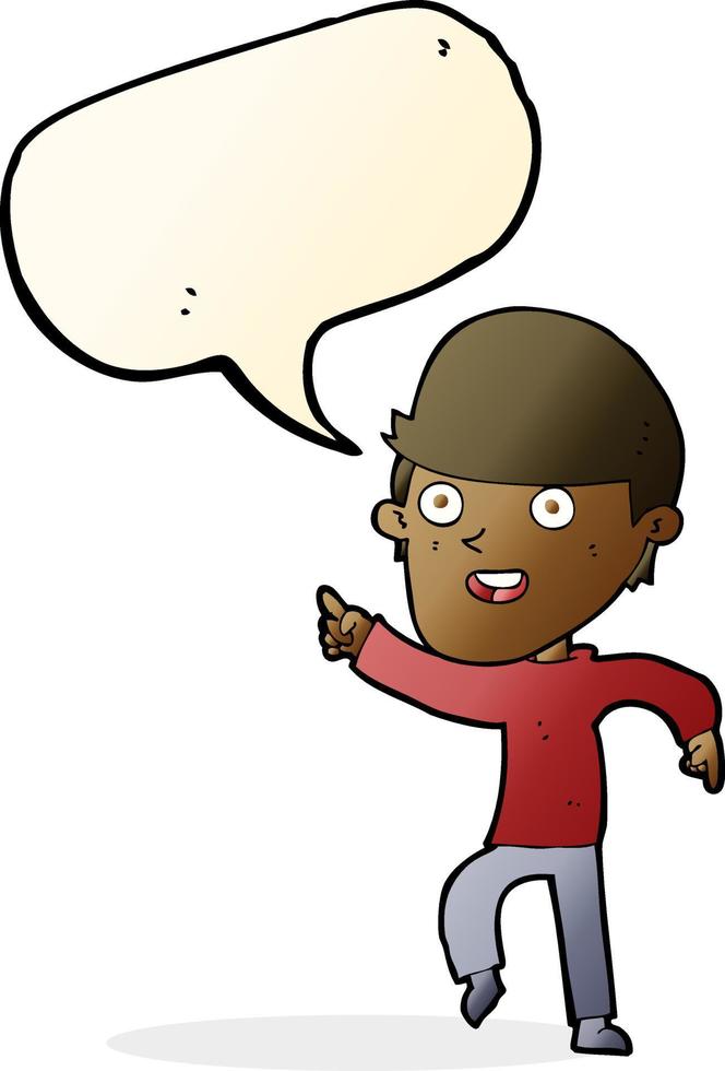 cartoon happy man with speech bubble vector