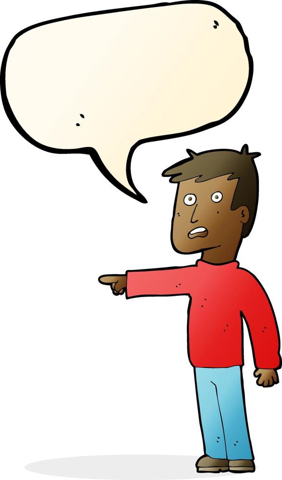 cartoon pointing man with speech bubble vector