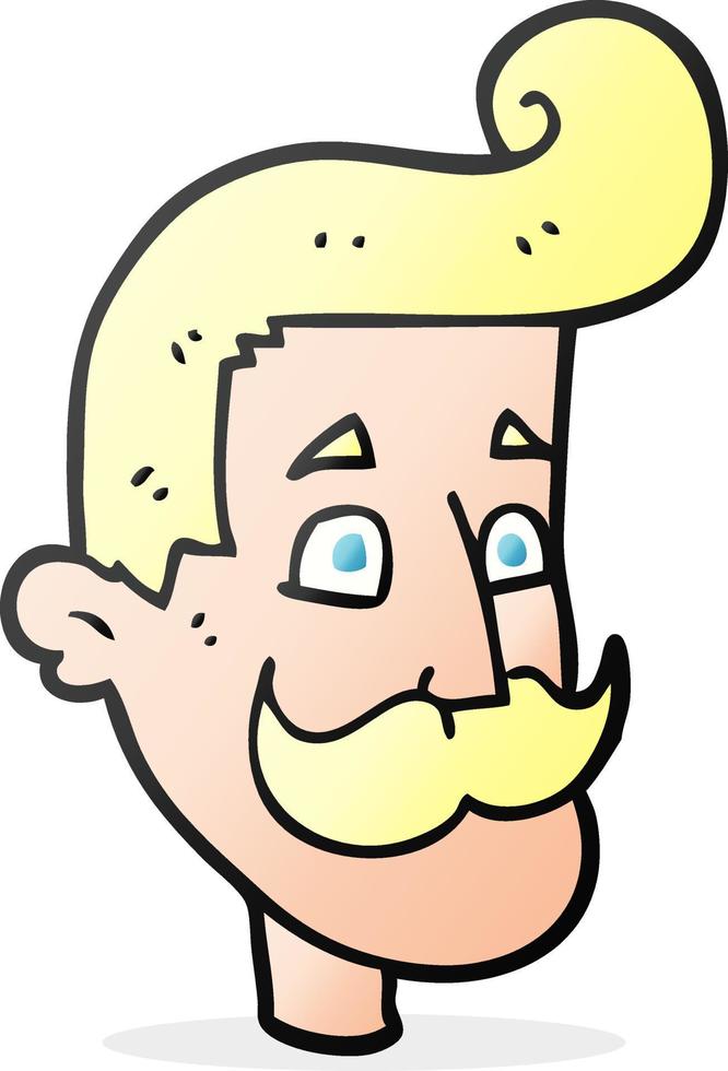 caricatura, hombre, con, bigote vector