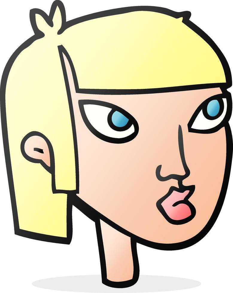 cartoon female face vector