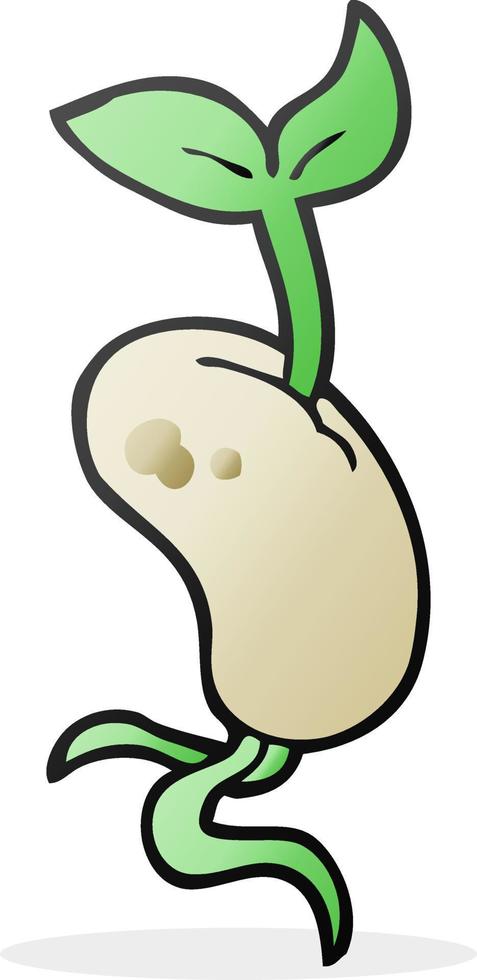 cartoon sprouting seed vector