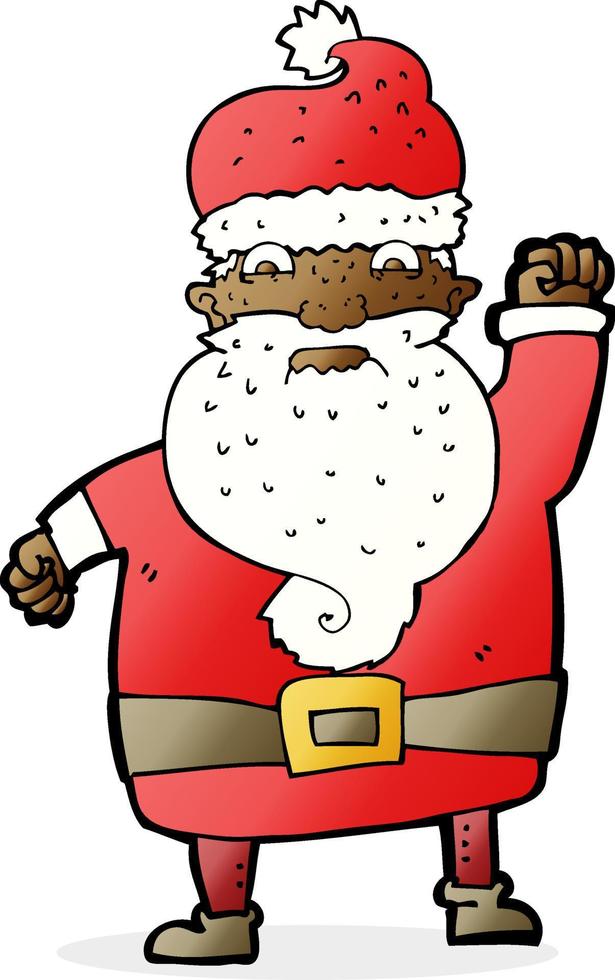 cartoon angry santa claus vector