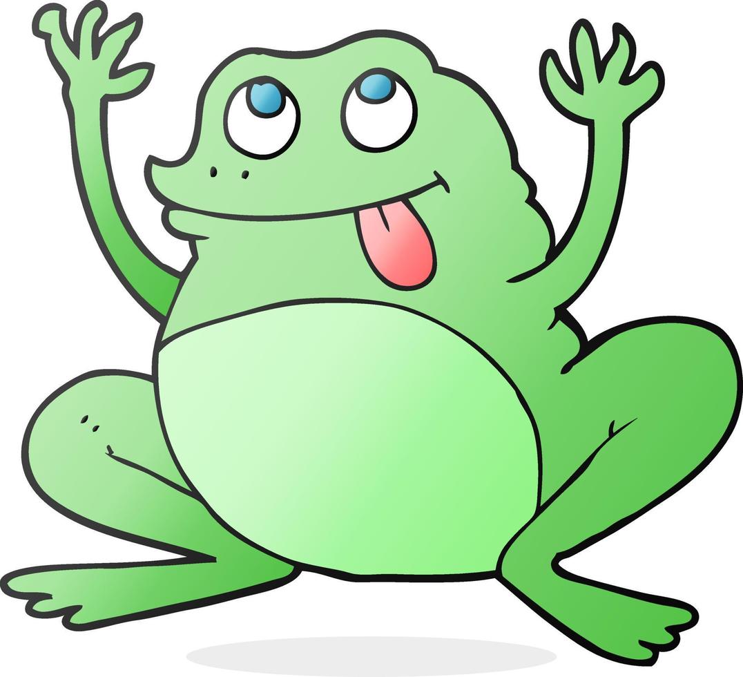 funny cartoon frog vector