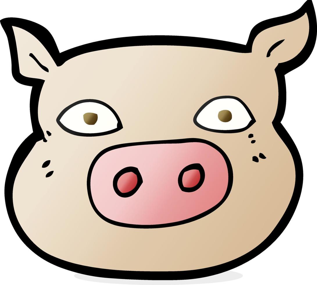 cara de cerdo de dibujos animados vector