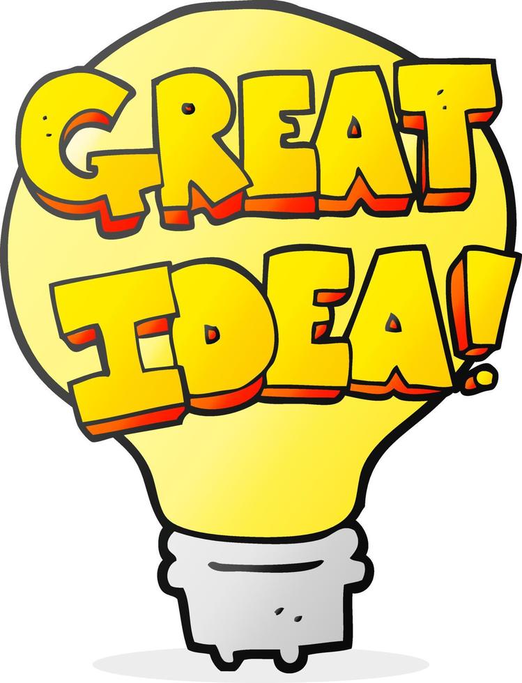 cartoon great idea light bulb symbol vector