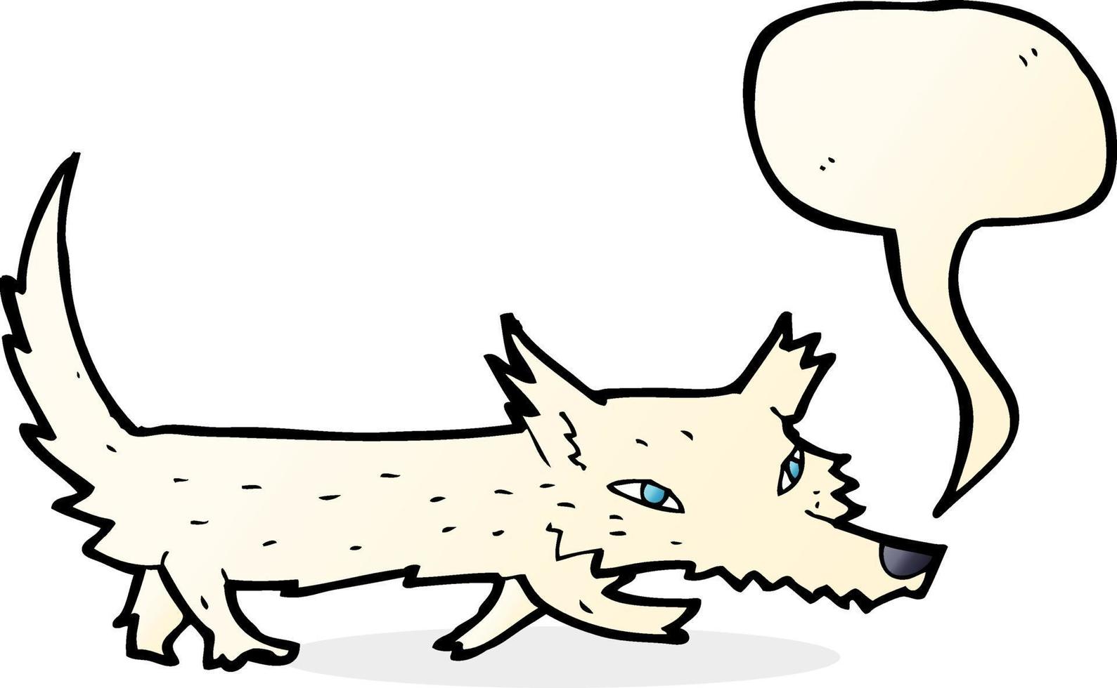 cartoon little wolf with speech bubble vector