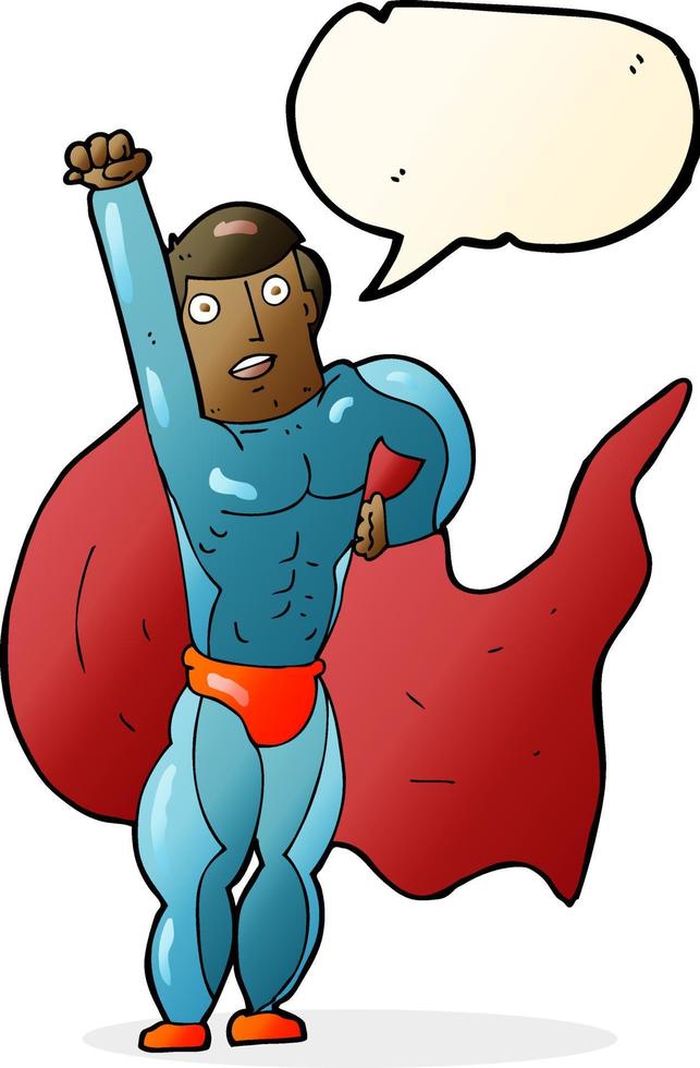 cartoon superhero with speech bubble vector