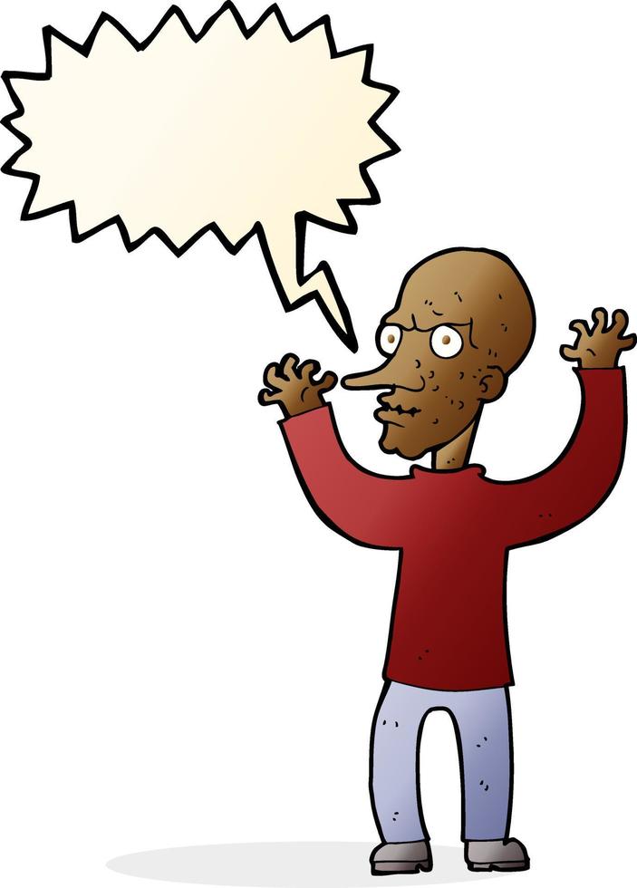 cartoon mean man with speech bubble vector