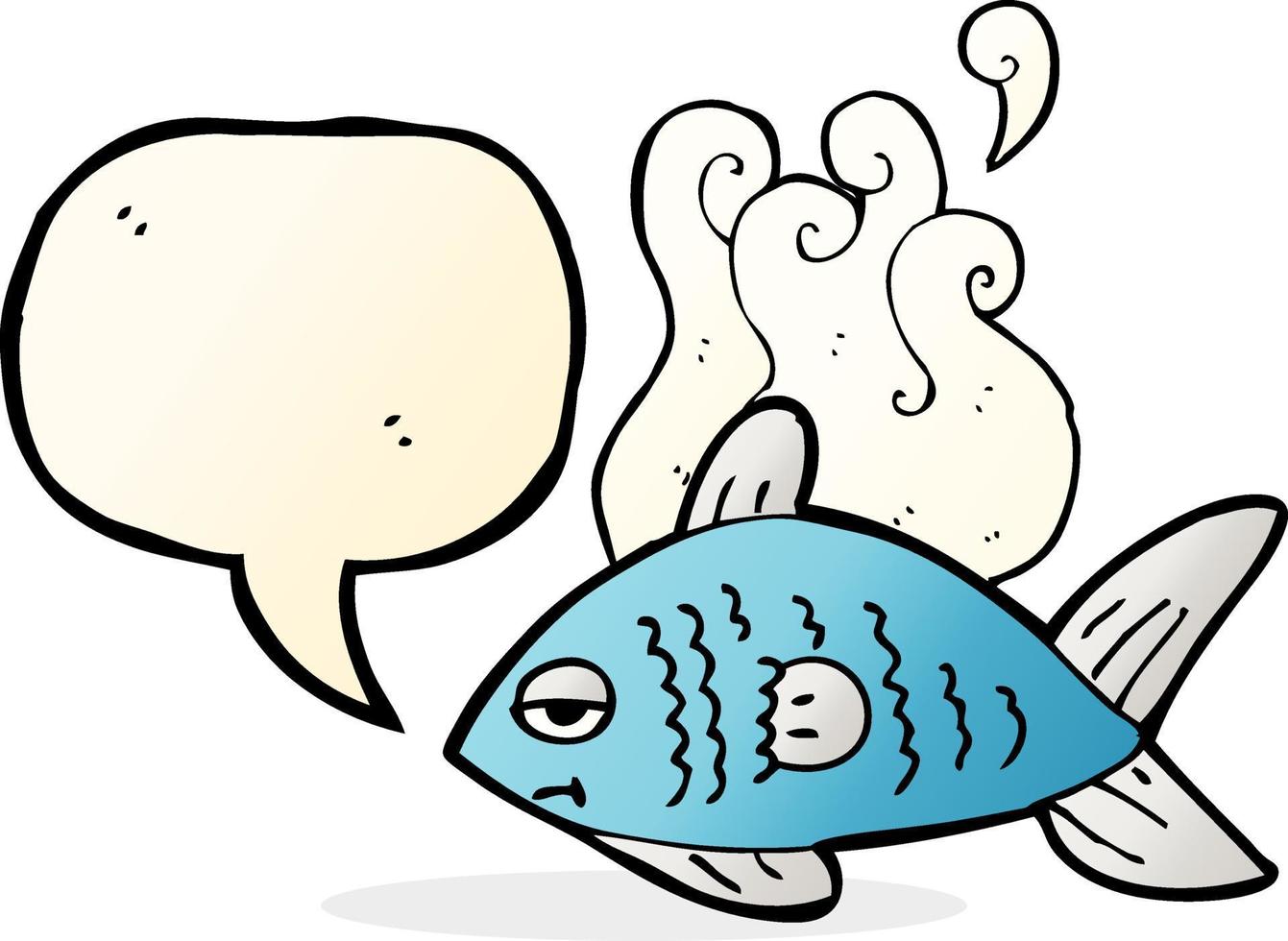 cartoon funny fish with speech bubble vector