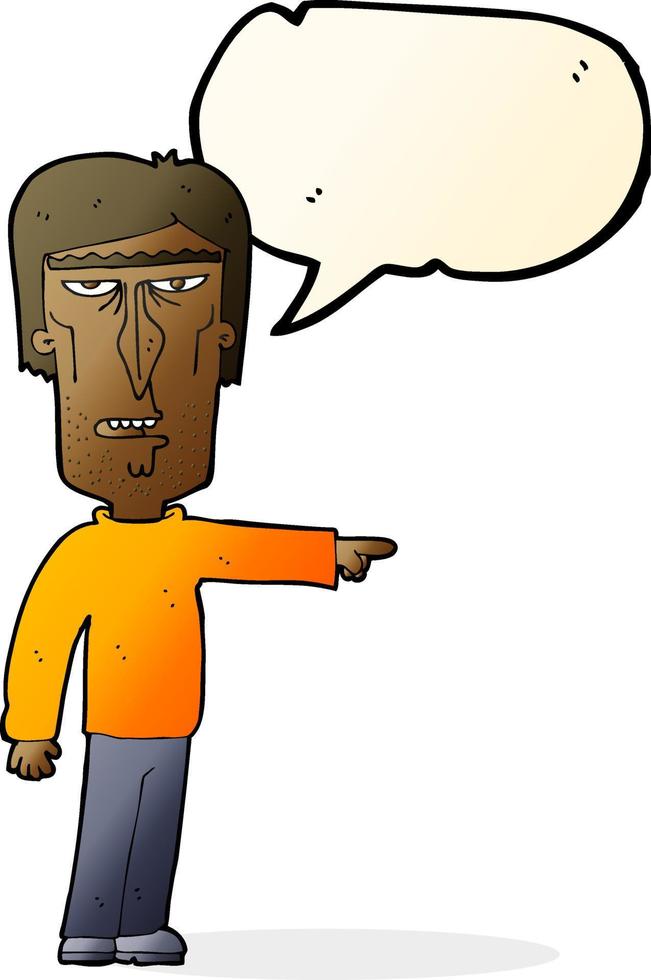 cartoon pointing man with speech bubble vector