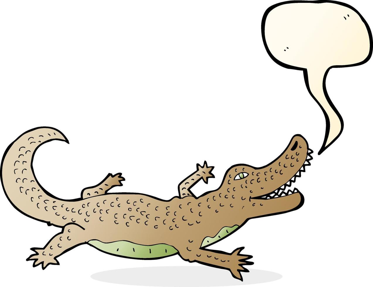 cartoon crocodile with speech bubble vector