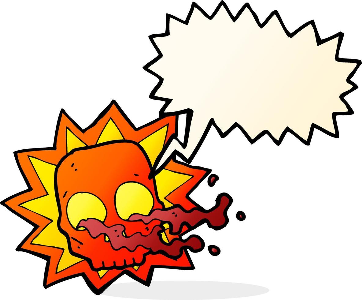 cartoon halloween skull symbol with speech bubble vector