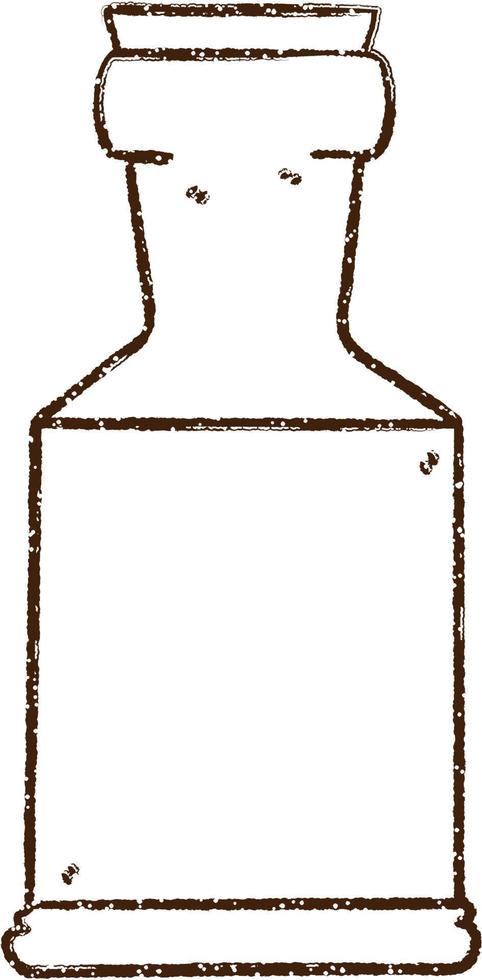 Bottle Charcoal Drawing vector