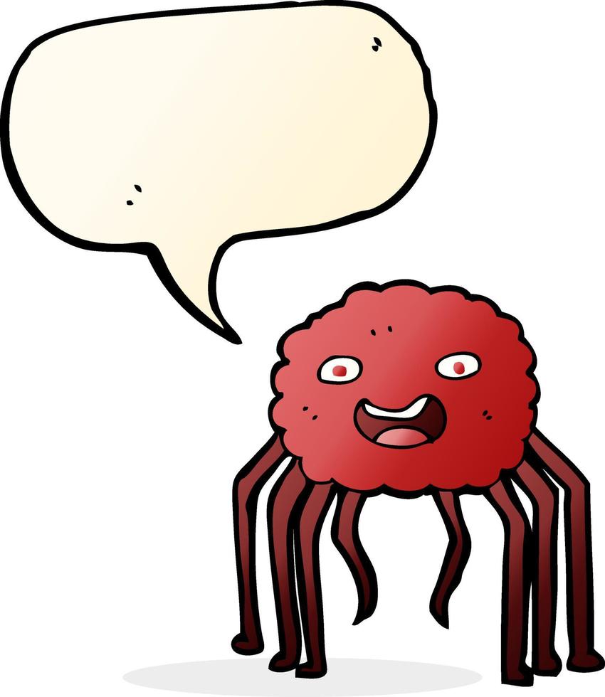 cartoon spider with speech bubble vector
