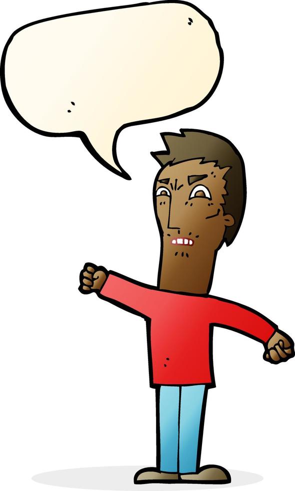 cartoon annoyed man with speech bubble vector