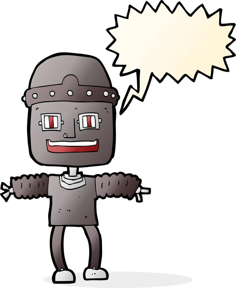 cartoon robot with speech bubble vector