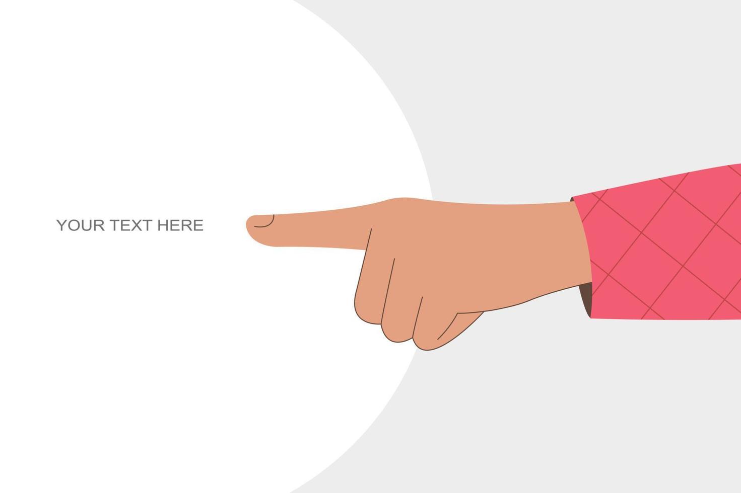 Hand pointing. Index finger screen shows something vector