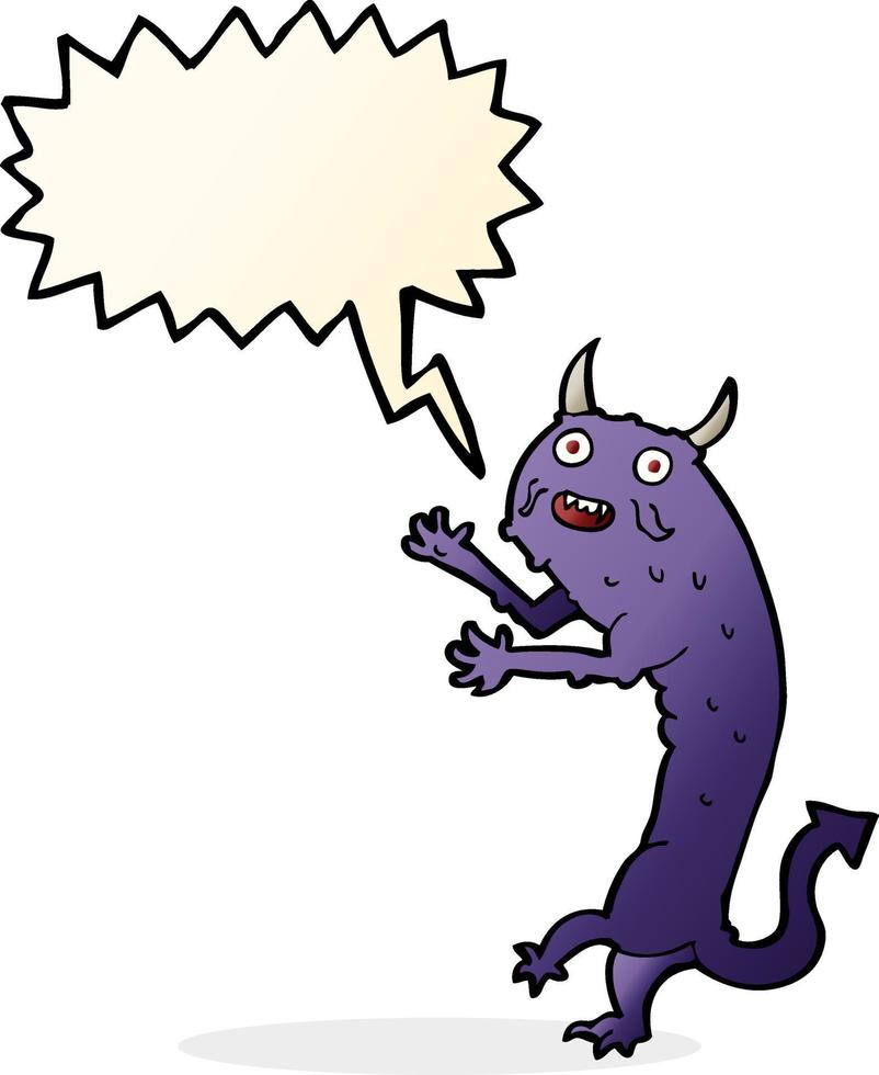 cartoon devil with speech bubble vector