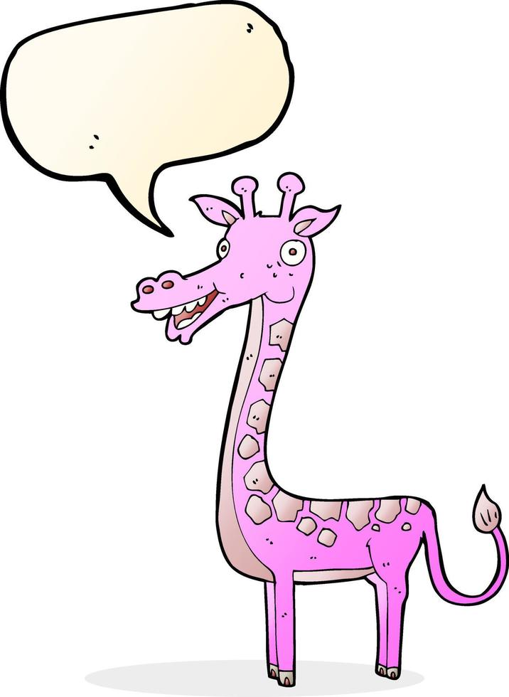 cartoon giraffe with speech bubble vector