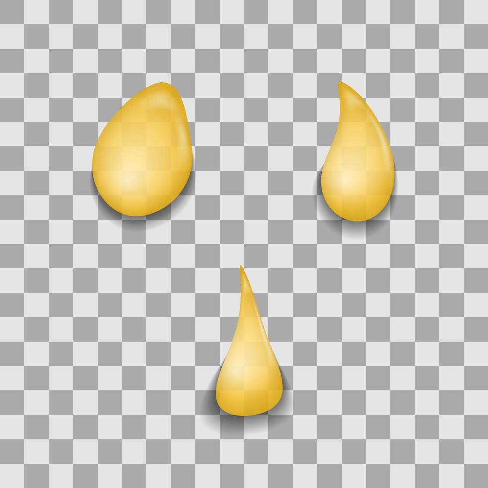 Set of drops in yellow colors. Vector for any background