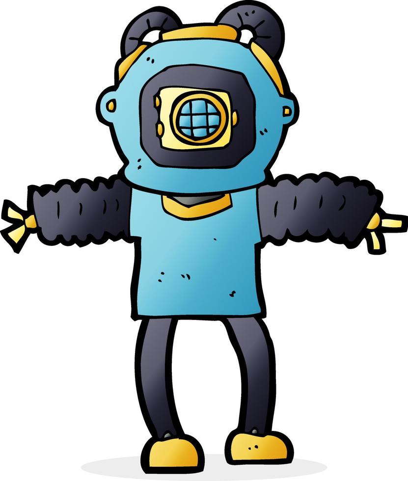 cartoon deep sea diver vector