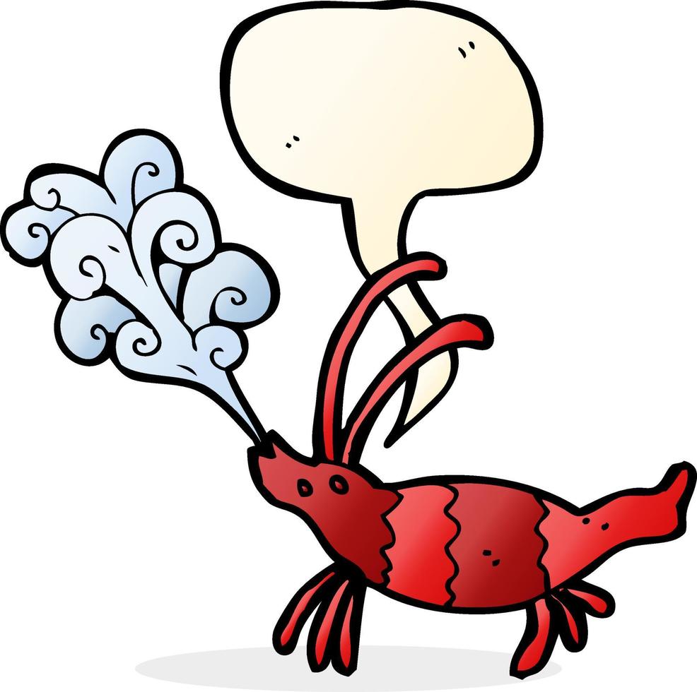 cartoon shrimp with speech bubble vector