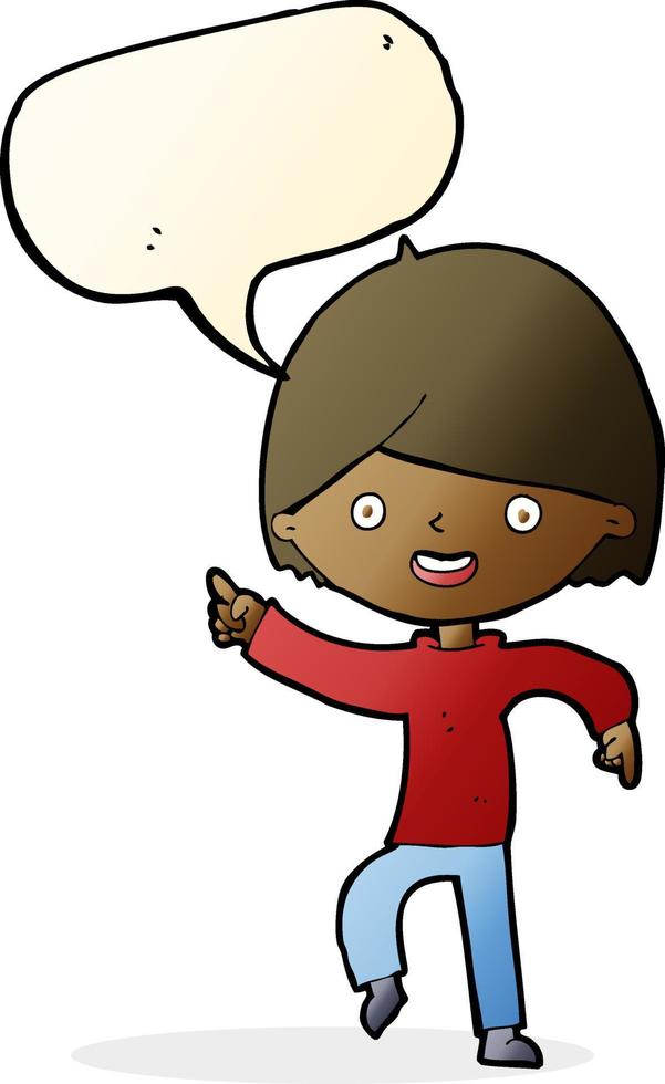 cartoon man pointing with speech bubble vector