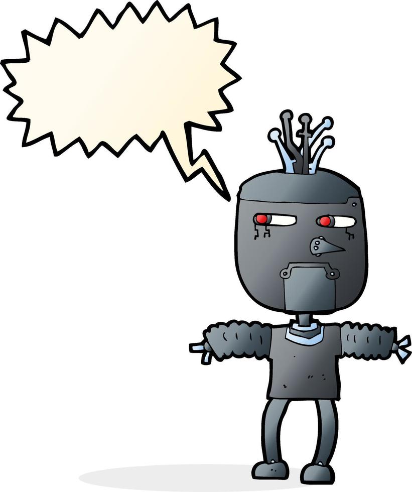 cartoon robot with speech bubble vector