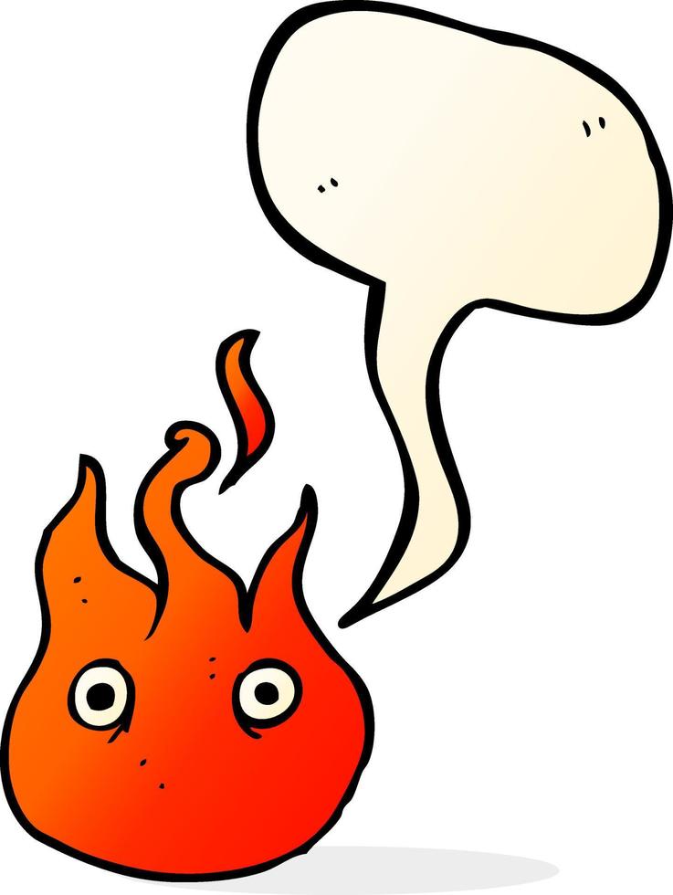 cartoon flame symbol with speech bubble vector