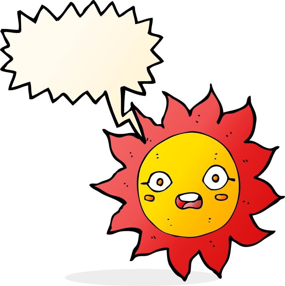cartoon sun with speech bubble vector