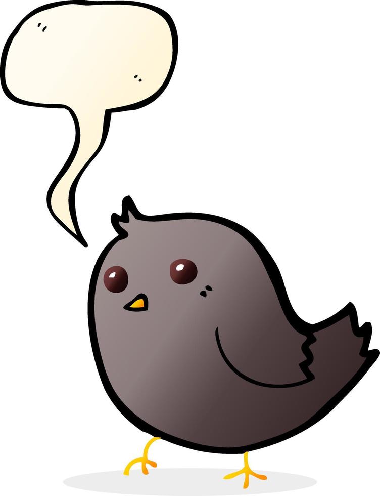 cartoon bird with speech bubble vector