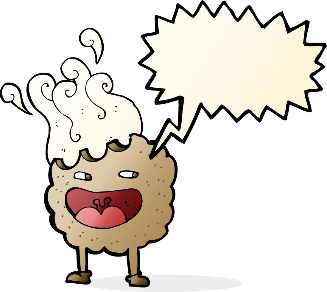 cookie cartoon character with speech bubble vector