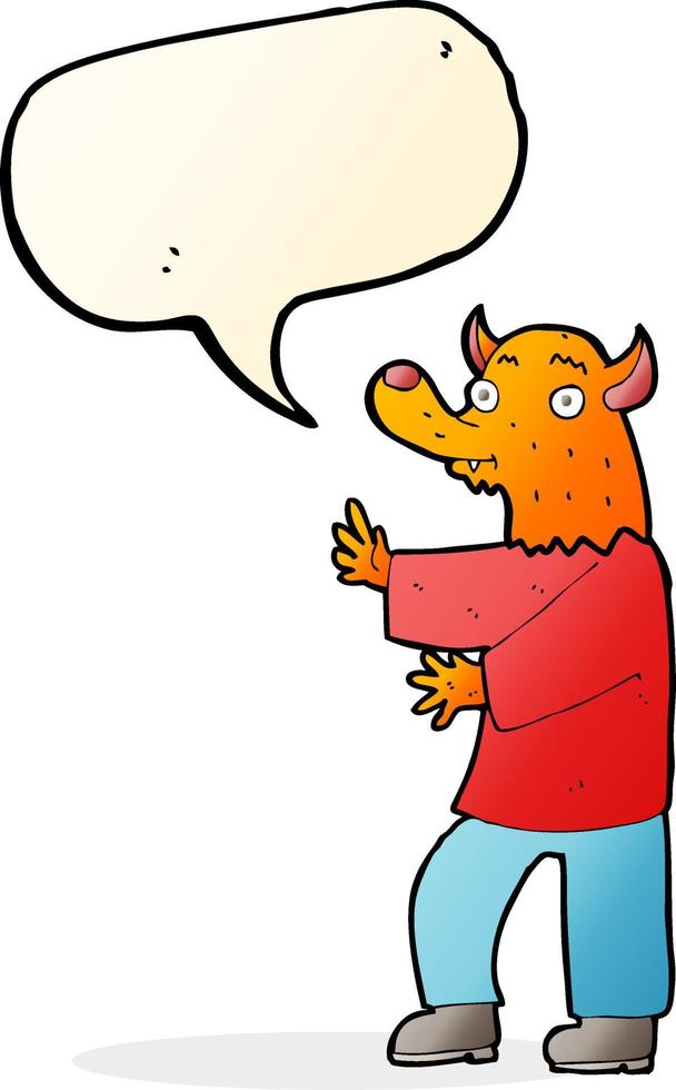 cartoon fox with speech bubble vector