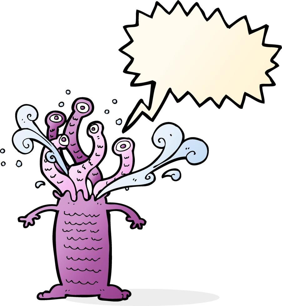 cartoon monster with speech bubble vector