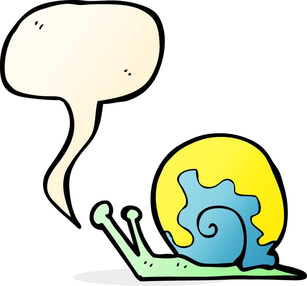 cartoon snail with speech bubble vector