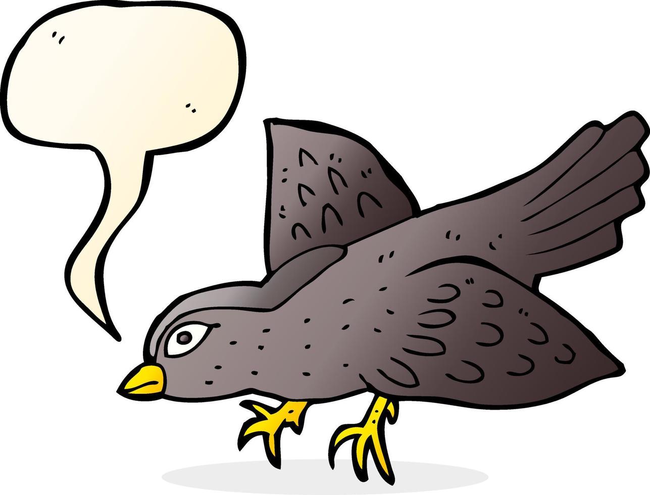 cartoon bird with speech bubble vector