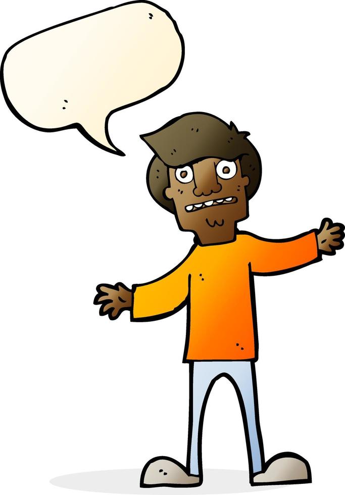 cartoon surprised man with speech bubble vector