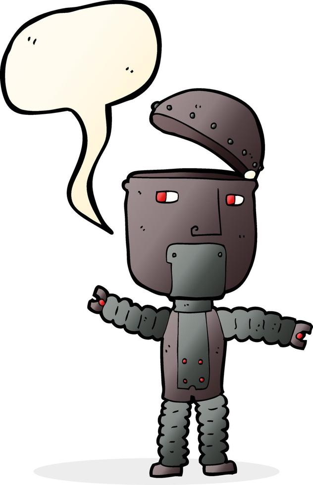 robot de dibujos animados con burbujas de discurso vector