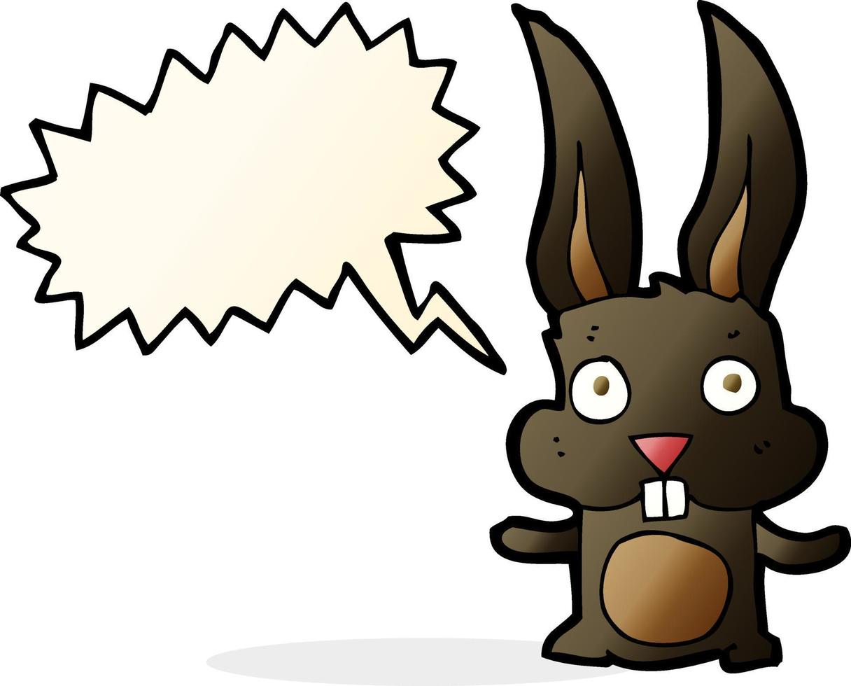 cartoon rabbit with speech bubble vector