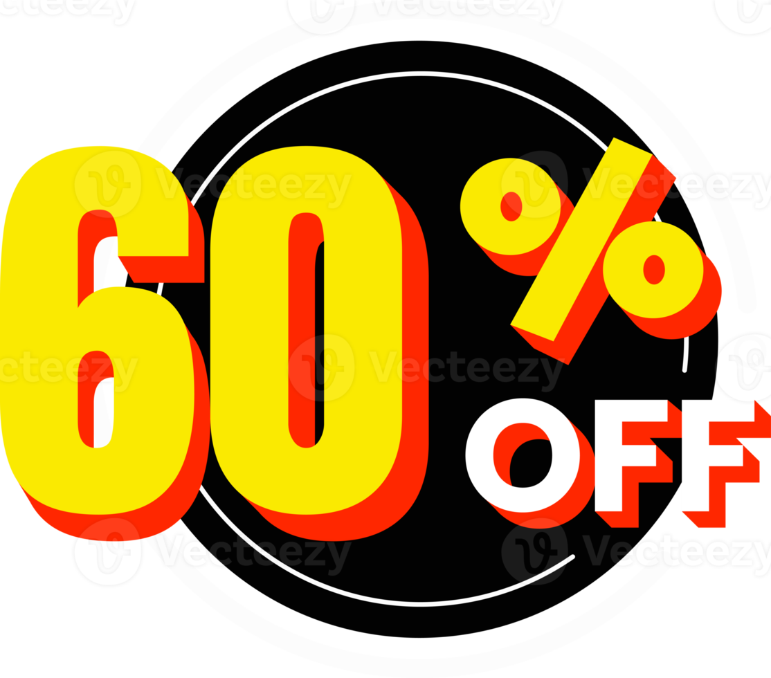 60 per cento via sconto numero con cerchio elemento png