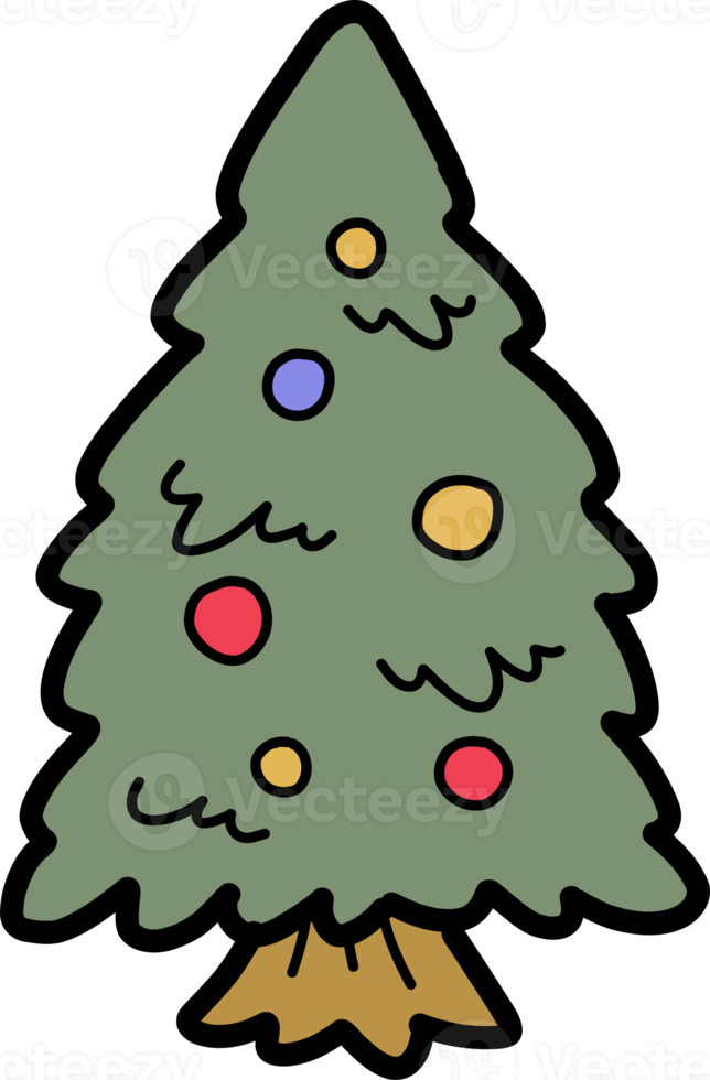 hand dragen jul träd illustration png