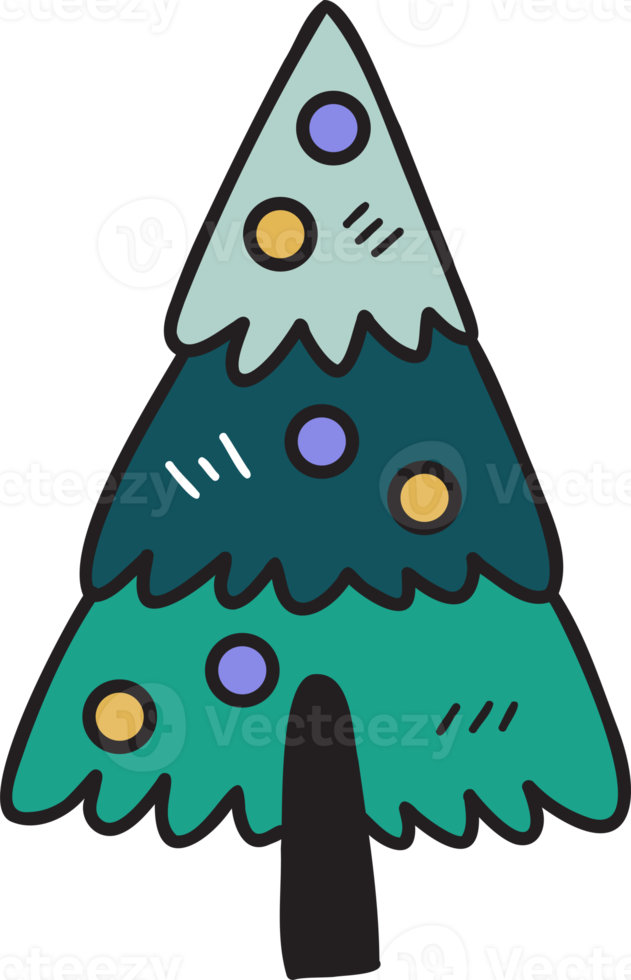 dibujado a mano ilustración de árbol de navidad png