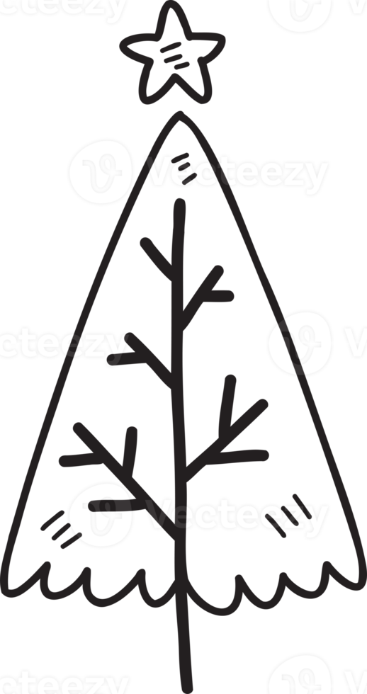 ilustração de árvore de natal desenhada de mão png