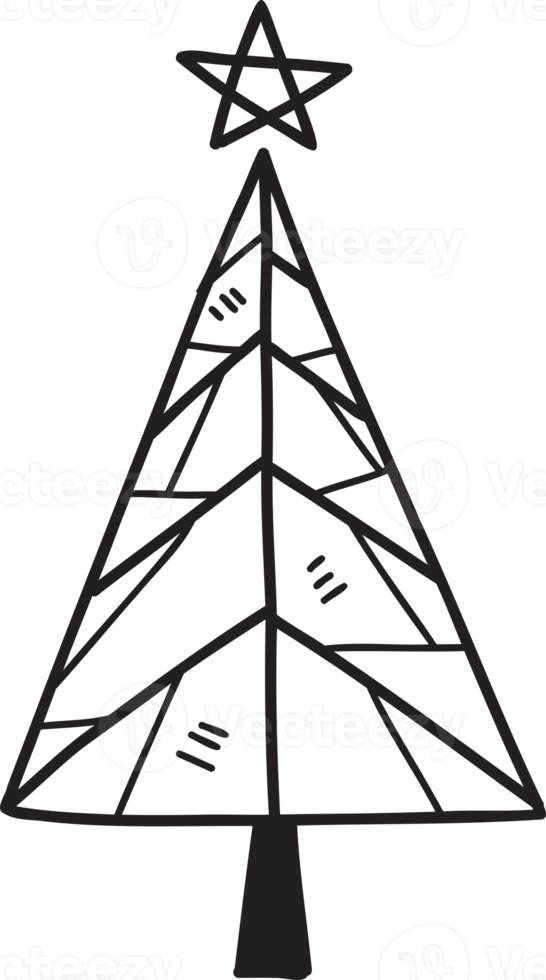 ilustração de árvore de natal desenhada de mão png