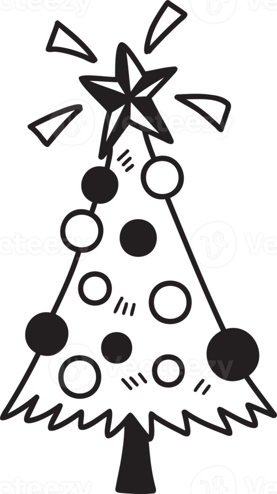 ilustração de árvore de natal desenhada de mão png
