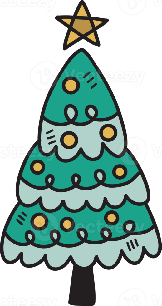 Hand Drawn christmas tree illustration png