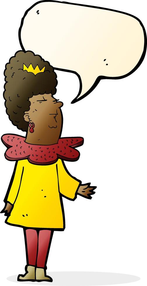 cartoon queen with speech bubble vector