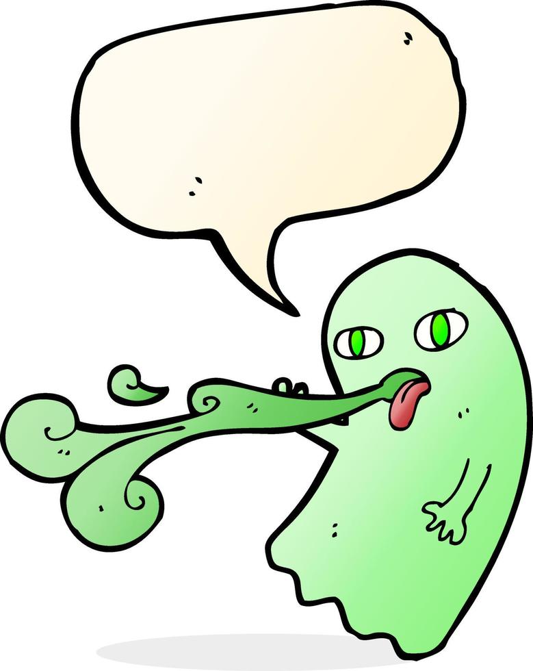 funny cartoon ghost with speech bubble vector